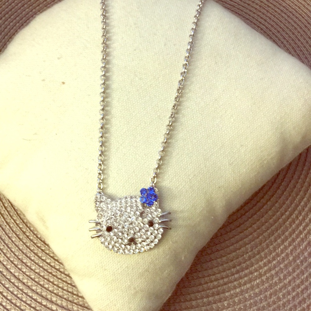 Hello Kitty Silver Crystal Necklace